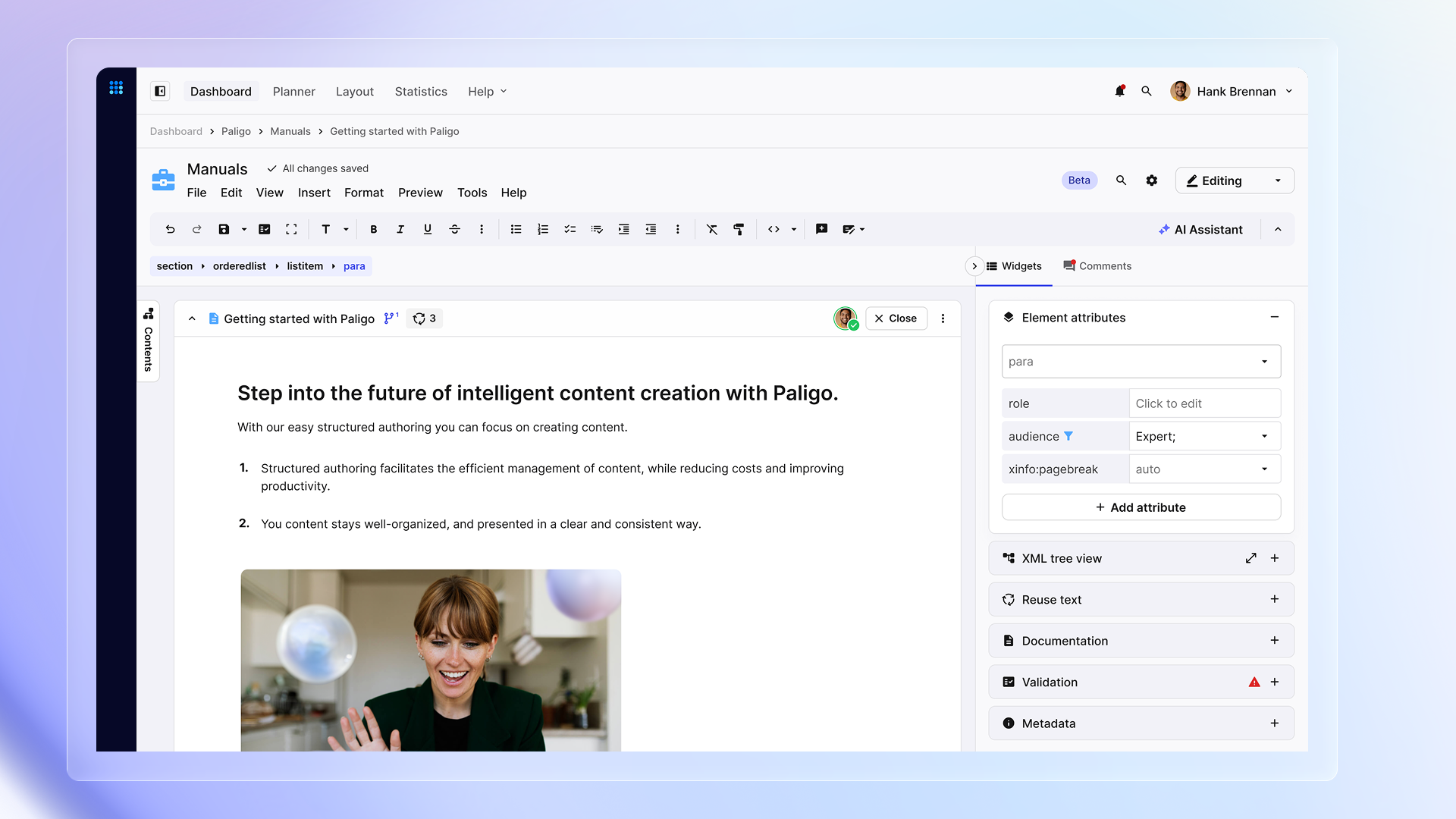 Paligo's Next Gen Editor