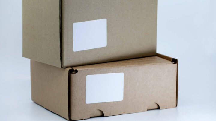 image shows packages waiting to be shipped